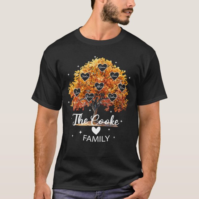 T-shirt Lumière nocturne de l'arbre généalogique personnal (Devant)
