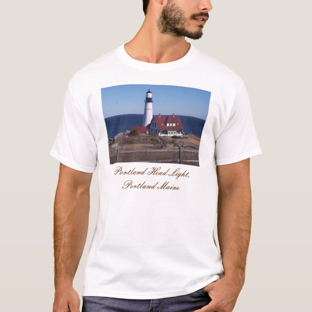 T-shirt Lumière principale de Portland, Portland Maine (Devant)