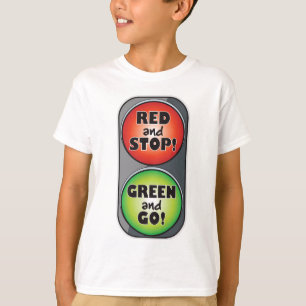 T-shirt Lumière vert clair rouge