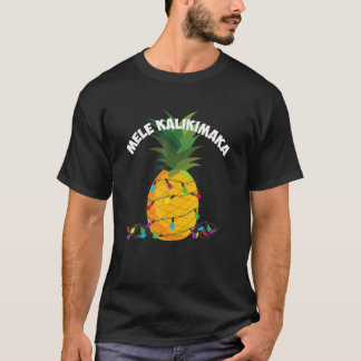 T-shirt Lumières d'ananas Mele Kalikimaka Hawaiian X Mas