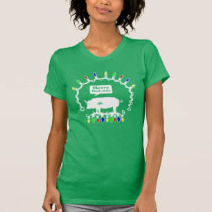 T-shirt Lumières de corde Joyeuses Oink Mas