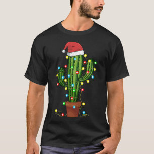 T-shirt Lumières de Noël Cactus Lover Drôle cadeau de Noël