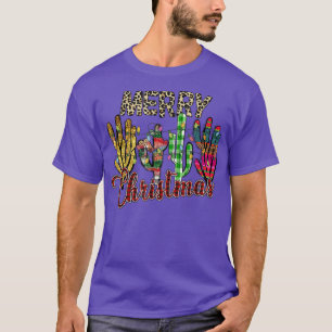 T-shirt Lumières de Noël Cactus Lover Funny Xmas pyjama fa