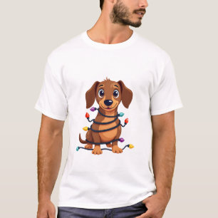 T-shirt Lumières de Noël de teckel