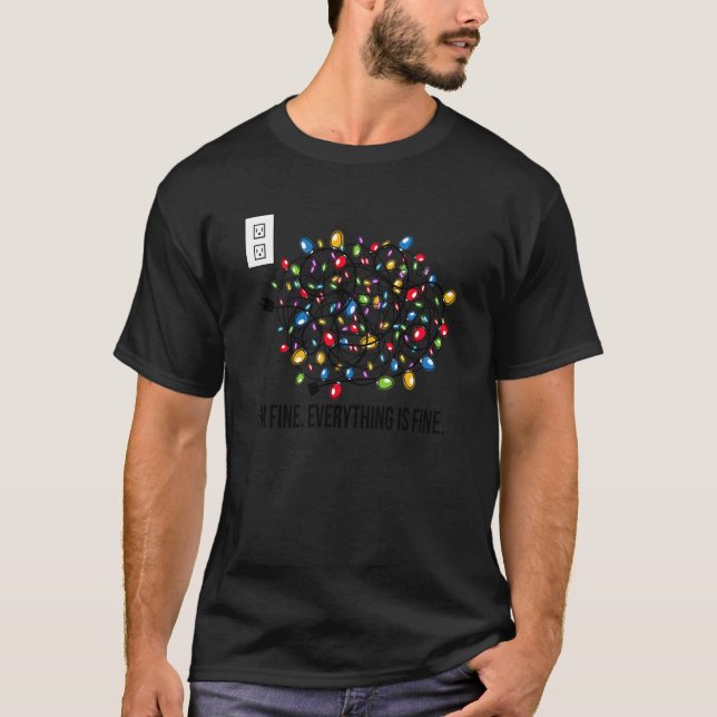 T-shirt Lumières De Noël Drôle C'Est Bien Je Suis Bien Par (Devant)