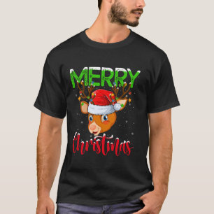 T-shirt Lumières de Noël drôles de rennes Santa Rennes Noë