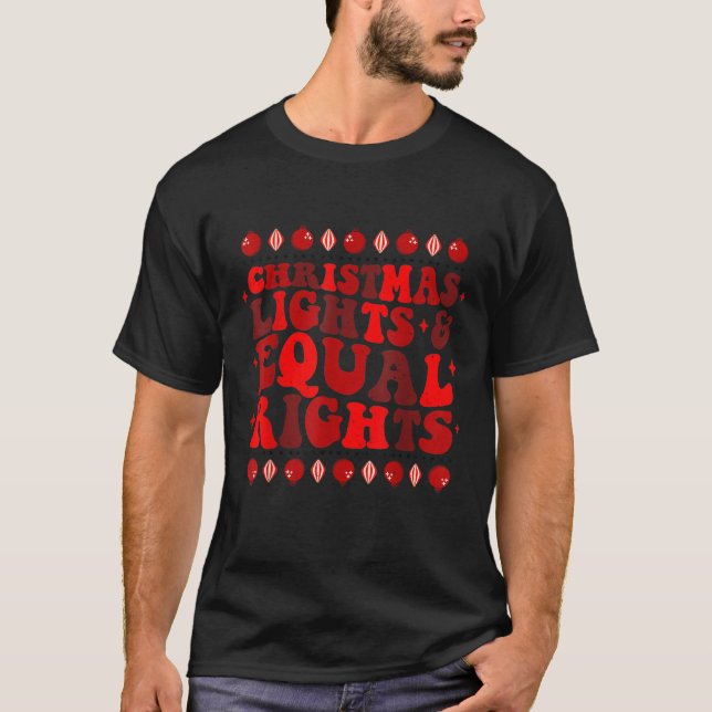 T-shirt Lumières de Noël Egalité des droits Pajama Pro fém (Devant)