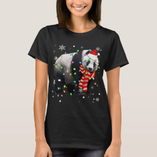 T-shirt Lumières de Noël Funky Noël Chapeau de Noël Panda 