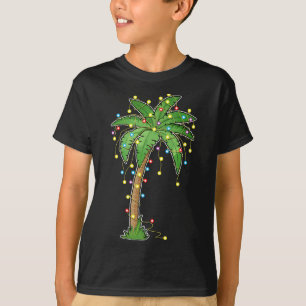 T-shirt Lumières de Noël Palm Tree Beach Funny Tropical Xm
