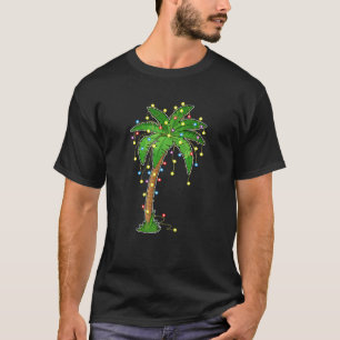 T-shirt Lumières de Noël Palm Tree Beach Funny Tropical Xm
