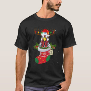 T-shirt Lumières de Noël Poulet Père Noël Funny Xmas Tree 