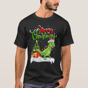 T-shirt Lumières de sapin de Noël Chapeau de Père Noël T R