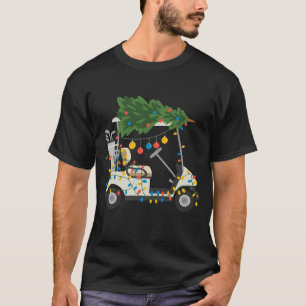 T-shirt Lumières de sapin de Noël de chariot de golf Xmas