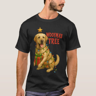 T-shirt Lumières de sapin de Noël Retriever du Labrador Wo