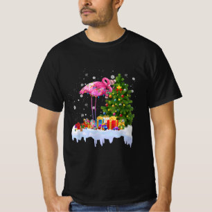 T-shirt Lumières des arbres de Noël Flamant rose