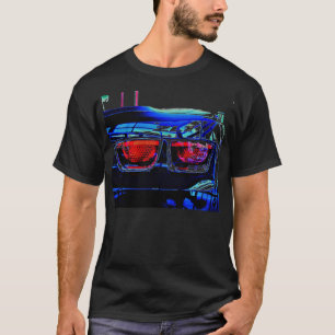 T-shirt Lumières et décalque noirs de queue de Chevrolet