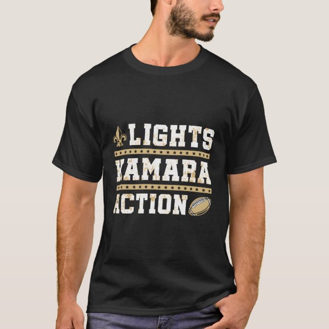 T-shirt Lumières Kamara Action Drôle Football Nouvelle-Orl (Devant)