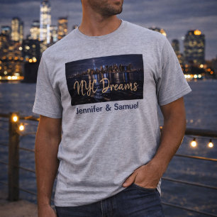 T-shirt Lumières nocturnes de NYC, romance et rêves de sky