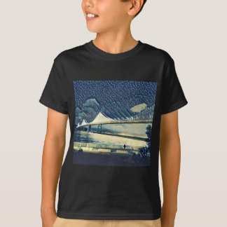 T-shirt Lumières romantiques de pont de San Francisco Bay