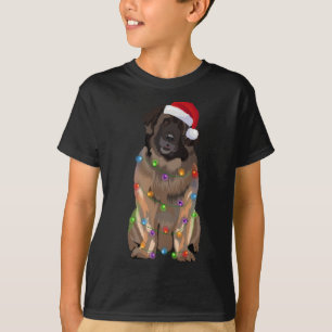 T-shirt Luminaires de Noël Leonberger Amoureux des chiens 