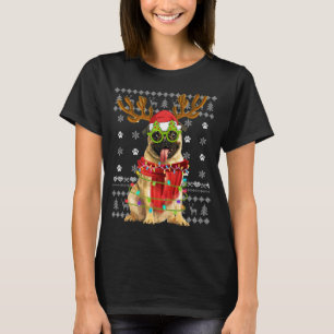 T-shirt Luminaires de Noël moche Sweet Carlin Chien Chiot 