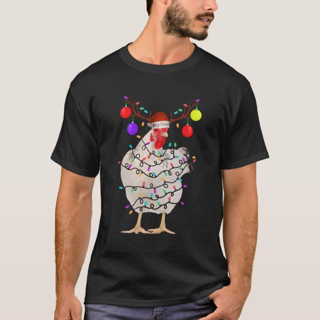 T-shirt Luminaires De Poulet Reindeer Louvain De Poulet Do (Devant)