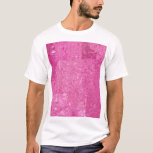 T-shirt Lumineux rose Abstrait Mosaïque brillant