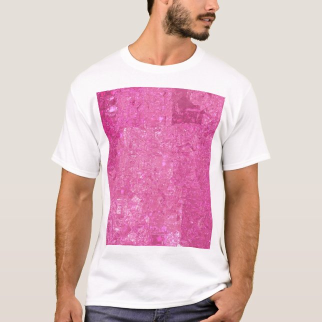 T-shirt Lumineux rose Abstrait Mosaïque brillant (Devant)
