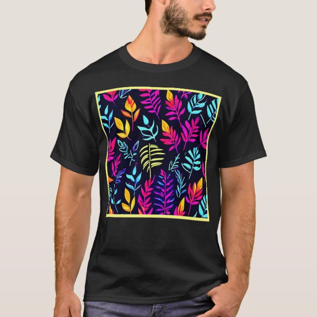 T-shirt Luminosité d'automne radiante : Motif de feuille à (Devant)