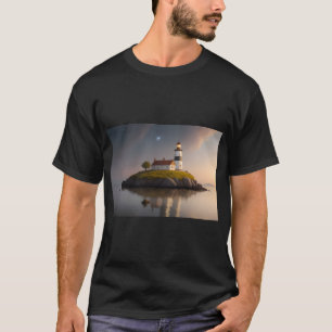 T-shirt Luminosité du phare par la mer Print Tee
