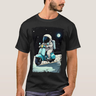 T-shirt LUNAR SCOOTERIST - Dessin 2D amusant d'un astronau