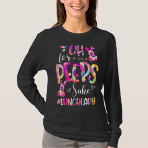 T-shirt Lunch Lady Cafétéria Lapin de Pâques Cravate oeufs