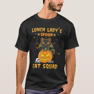 T-shirt Lunch Lady Spook Cat Squad Pour Lunch Lady Hallowe