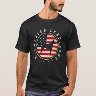 T-shirt Lundehund norvégien Drapeau américain 4 juillet Ma