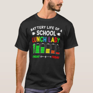 T-shirt Lundi au vendredi Batterie Déjeuner dame Retour à 