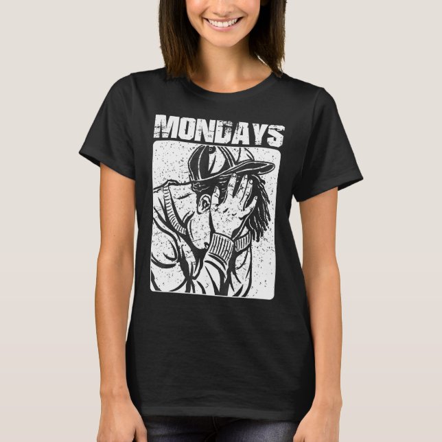 T-shirt Lundi Chuck Aimer Le Week-End Sarcastique Je détes (Devant)