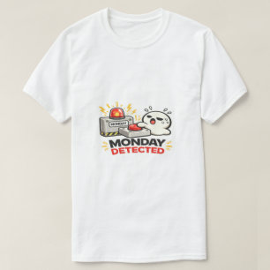 T-shirt Lundi Détecté - Alarme de Personnage Drôle Mignon 