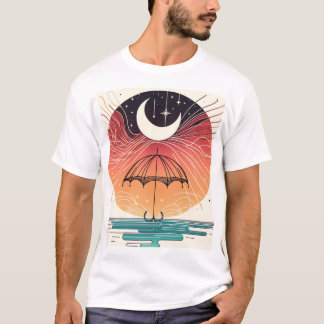 T-shirt Lune bohème et pluie magique