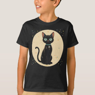 T-shirt Lune de chat noir atomique futuriste