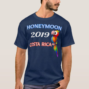 T-shirt Lune de miel Costa Rica 2019 Chemise de perroquet