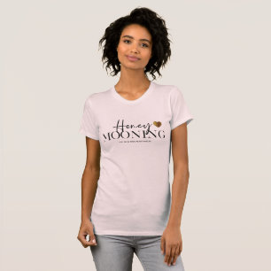 T-shirt Lune de miel moderne en noir et blanc Personnalisé