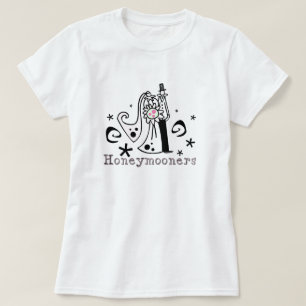 T-shirt Lune de miel rose et noire