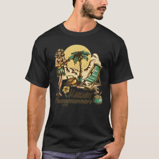 T-shirt Lune de miel vintage Hawaii