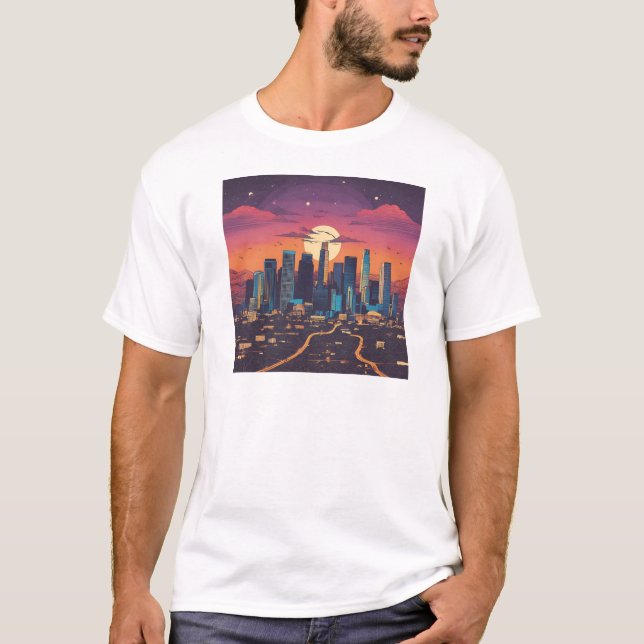 T-shirt Lune derrière la ville (Devant)