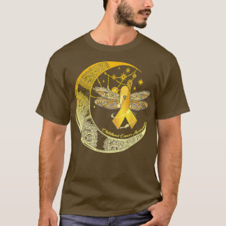 T-shirt Lune Dragonfly Gold Ribbon Children Cancer Award