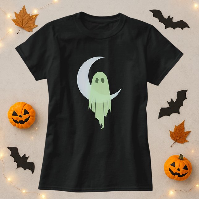 T-shirt Lune Éffrayante de séchage du fantôme Halloween (Créateur téléchargé)