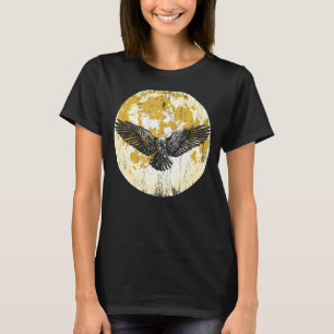 T-shirt Lune Forêt gothique Oiseau Animal Corbeau Éffrayan