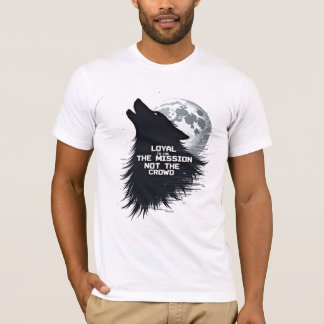 T-Shirt Lune Loup Solitaire - Mission Sur La Foule