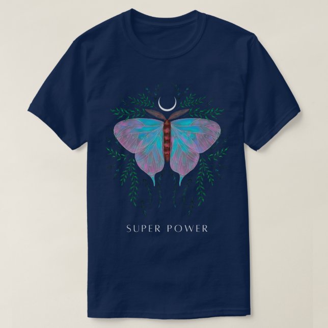 T-shirt Lune lunaire Croissant Lune Magique Super Puissanc (Design devant)