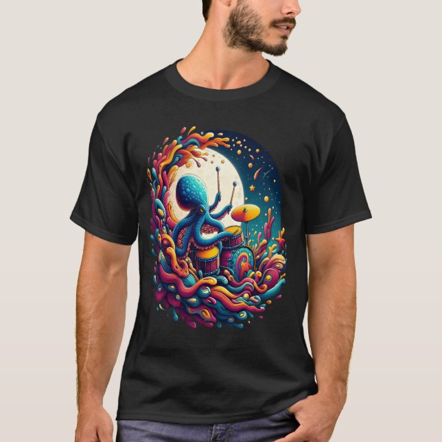 T-shirt Lune Melodies Octopus Drummer (Devant)